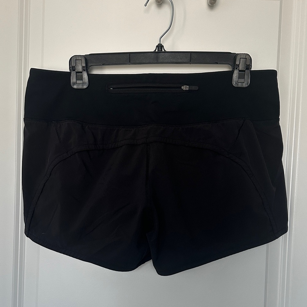Lululemon Women's Run Times Mid-Rise Black Shorts size 8 length 4”